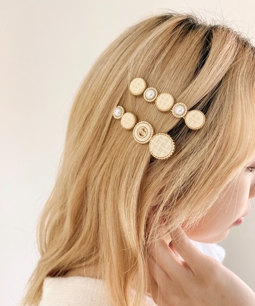 2点セット❣️美品 ヘアピン　箱付き セール】2SETパールコンビヘアピン（ヘアピン）｜Loueme（ルエム