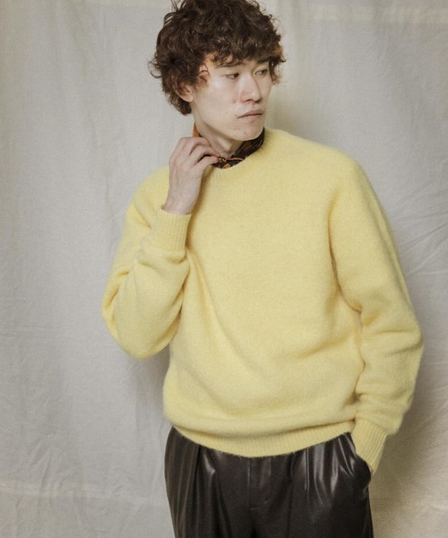 URBAN RESEARCH（アーバンリサーチ）の「スーリーアルパカクルーネックニット（ニット/セーター・メンズ・グレー/イエロー/ブルー/ミント・MEDIUM/LARGE）」の7枚目の写真