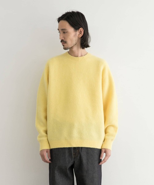 URBAN RESEARCH（アーバンリサーチ）の「スーリーアルパカクルーネックニット（ニット/セーター・メンズ・グレー/イエロー/ブルー/ミント・MEDIUM/LARGE）」の17枚目の写真
