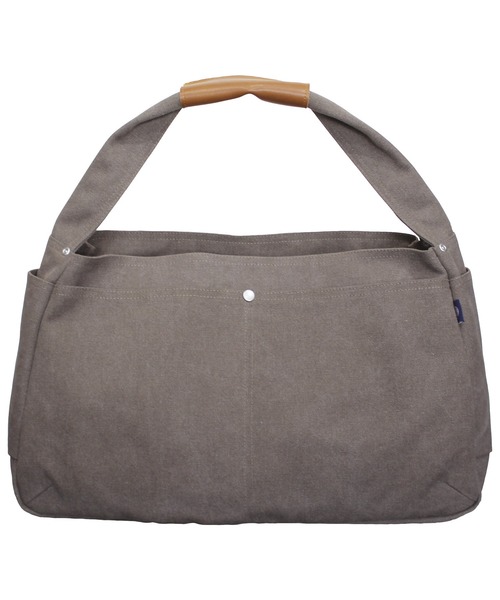 MAKE UP(メイクアップ)の「MAKE UP アースカラー帆布 ショルダーL(ショルダーバッグ・メンズ・ネイビー/ブラウン/オフホワイト/ブルー/ダークグレー・FREE)」の4枚目の写真