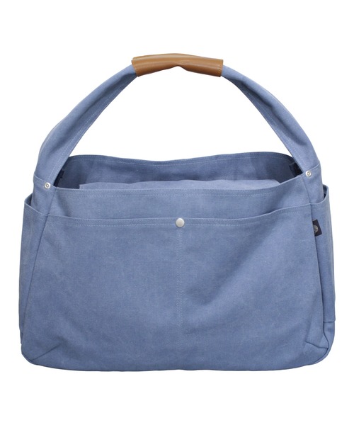 MAKE UP(メイクアップ)の「MAKE UP アースカラー帆布 ショルダーL(ショルダーバッグ・メンズ・ネイビー/ブラウン/オフホワイト/ブルー/ダークグレー・FREE)」の1枚目の写真