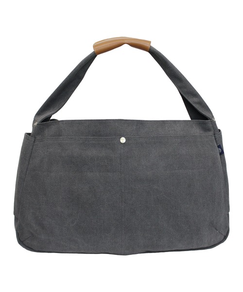 MAKE UP(メイクアップ)の「MAKE UP アースカラー帆布 ショルダーL(ショルダーバッグ・メンズ・ネイビー/ブラウン/オフホワイト/ブルー/ダークグレー・FREE)」の3枚目の写真