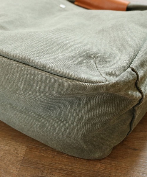 MAKE UP(メイクアップ)の「MAKE UP アースカラー帆布 ショルダーL(ショルダーバッグ・メンズ・ネイビー/ブラウン/オフホワイト/ブルー/ダークグレー・FREE)」の10枚目の写真