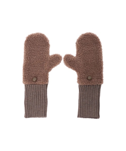 ALEXIA STAM（アリシアスタン）の「Half Finger Boa Mittens/ハーフフィンガーボアミトン（手袋・レディース・ブラウン/オフホワイト・FREE）」の14枚目の写真