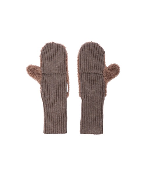 ALEXIA STAM（アリシアスタン）の「Half Finger Boa Mittens/ハーフフィンガーボアミトン（手袋・レディース・ブラウン/オフホワイト・FREE）」の17枚目の写真