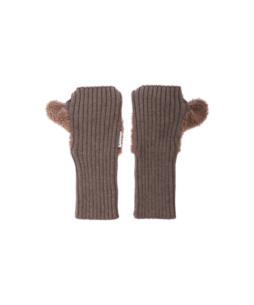 ALEXIA STAM（アリシアスタン）の「Half Finger Boa Mittens/ハーフフィンガーボアミトン（手袋・レディース・ブラウン/オフホワイト・FREE）」の20枚目の写真