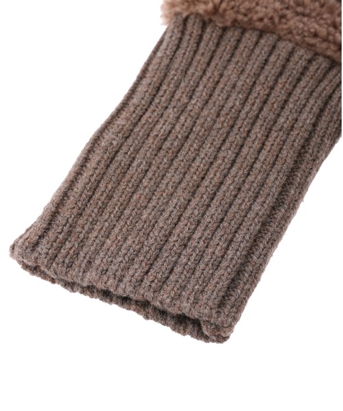 ALEXIA STAM（アリシアスタン）の「Half Finger Boa Mittens/ハーフフィンガーボアミトン（手袋・レディース・ブラウン/オフホワイト・FREE）」の12枚目の写真