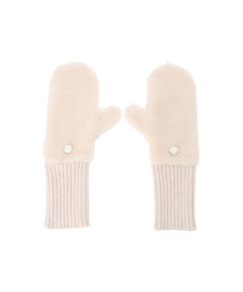 ALEXIA STAM（アリシアスタン）の「Half Finger Boa Mittens/ハーフフィンガーボアミトン（手袋・レディース・ブラウン/オフホワイト・FREE）」の22枚目の写真