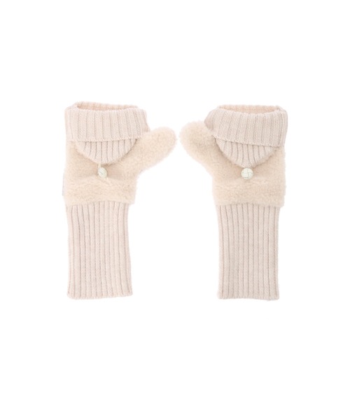 ALEXIA STAM（アリシアスタン）の「Half Finger Boa Mittens/ハーフフィンガーボアミトン（手袋・レディース・ブラウン/オフホワイト・FREE）」の11枚目の写真