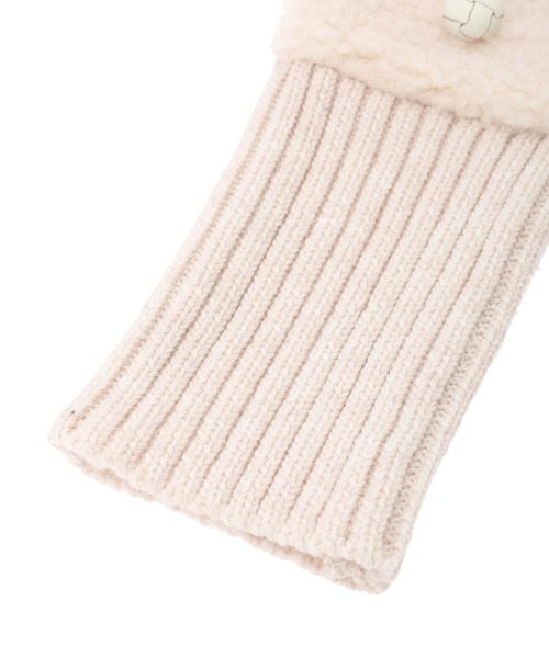 ALEXIA STAM（アリシアスタン）の「Half Finger Boa Mittens/ハーフフィンガーボアミトン（手袋・レディース・ブラウン/オフホワイト・FREE）」の9枚目の写真