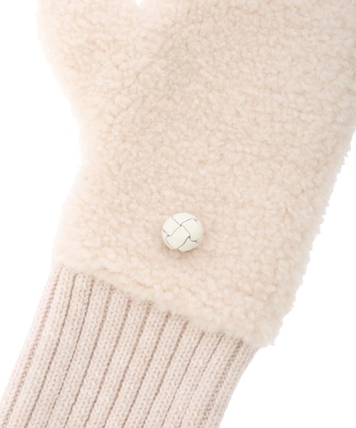 ALEXIA STAM（アリシアスタン）の「Half Finger Boa Mittens/ハーフフィンガーボアミトン（手袋・レディース・ブラウン/オフホワイト・FREE）」の7枚目の写真