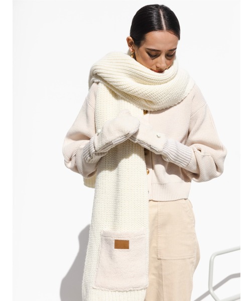 ALEXIA STAM（アリシアスタン）の「Half Finger Boa Mittens/ハーフフィンガーボアミトン（手袋・レディース・ブラウン/オフホワイト・FREE）」の15枚目の写真