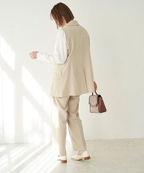 ROPE' PICNIC(ロペピクニック)の「セットアップ対応/スリーブレスジャケット(テーラードジャケット・レディース・ブラック/ベージュ・38)」の19枚目の写真