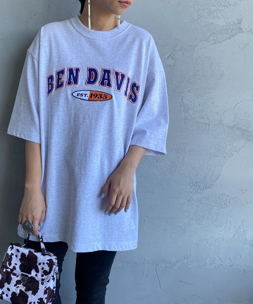 BEN DAVIS（ベンデイビス）の「[BEN DAVIS/ベンデイビス] ベースボールロゴワッペン ビッグシルエットTシャツ（Tシャツ/カットソー・レディース・ホワイト/アッシュグレー/ネイビー・M/L/XL）」の20枚目の写真