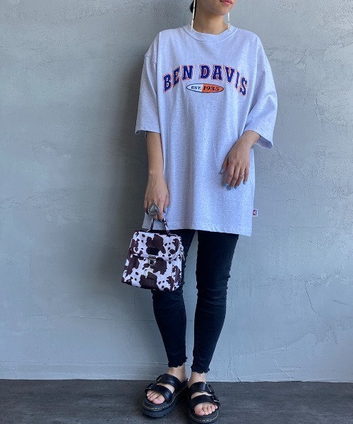BEN DAVIS（ベンデイビス）の「[BEN DAVIS/ベンデイビス] ベースボールロゴワッペン ビッグシルエットTシャツ（Tシャツ/カットソー・レディース・ホワイト/アッシュグレー/ネイビー・M/L/XL）」の10枚目の写真