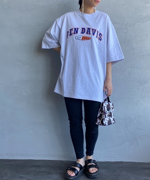BEN DAVIS（ベンデイビス）の「[BEN DAVIS/ベンデイビス] ベースボールロゴワッペン ビッグシルエットTシャツ（Tシャツ/カットソー・レディース・ホワイト/アッシュグレー/ネイビー・M/L/XL）」の13枚目の写真