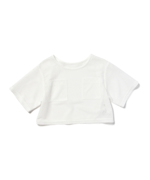 Ray BEAMS（レイビームス）の「Ray BEAMS / スクエアメッシュ クロップドプルオーバー（シャツ/ブラウス・レディース・ホワイト/ネイビー・ONE SIZE）」の18枚目の写真