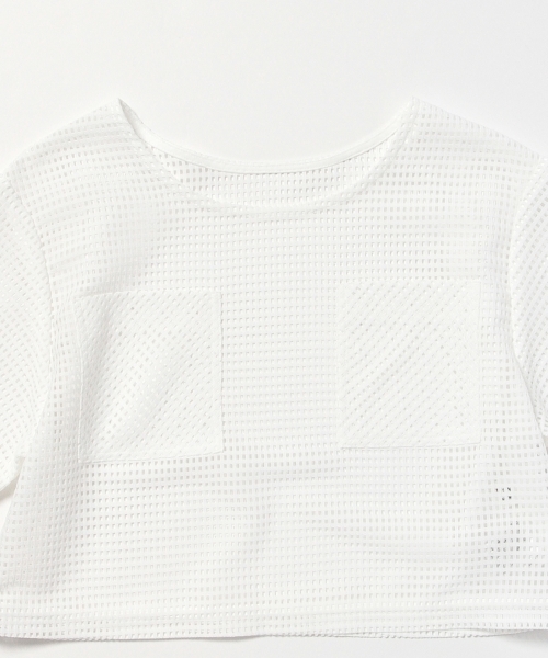 Ray BEAMS（レイビームス）の「Ray BEAMS / スクエアメッシュ クロップドプルオーバー（シャツ/ブラウス・レディース・ホワイト/ネイビー・ONE SIZE）」の19枚目の写真