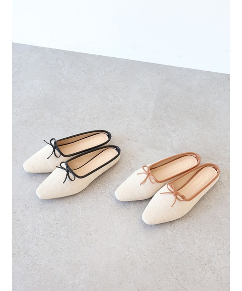 AMERICAN HOLIC（アメリカンホリック）の「キャンバスバレエミュール（バレエシューズ・レディース・ブラック/キャメル・S/M/L）」の6枚目の写真