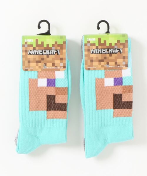 ability（アビリティ）の「Minecraft マインクラフト ソックス / Crews ダイヤのフル装備 & ダイヤの剣 2 Pack1set MF039BCCGL 2パックセット マイクラ /（ソックス/靴下・メンズ・グレー×サックスブルー・SMALL/LARGE）」の4枚目の写真