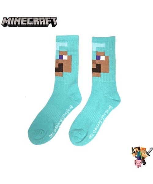 ability（アビリティ）の「Minecraft マインクラフト ソックス / Crews ダイヤのフル装備 & ダイヤの剣 2 Pack1set MF039BCCGL 2パックセット マイクラ /（ソックス/靴下・メンズ・グレー×サックスブルー・SMALL/LARGE）」の5枚目の写真