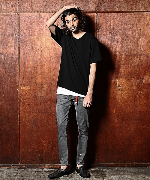 RATTLE TRAP(ラトルトラップ)の「梨地×スムース アンサンブルTシャツ(Tシャツ/カットソー・メンズ・ホワイト/ブラック・S/M/L)」の3枚目の写真