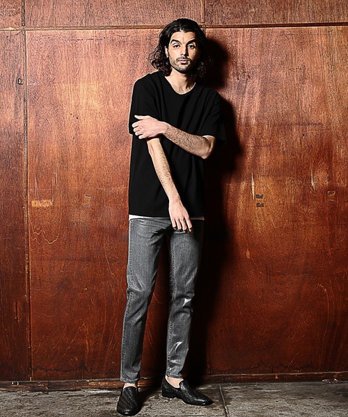 RATTLE TRAP(ラトルトラップ)の「梨地×スムース アンサンブルTシャツ(Tシャツ/カットソー・メンズ・ホワイト/ブラック・S/M/L)」の5枚目の写真