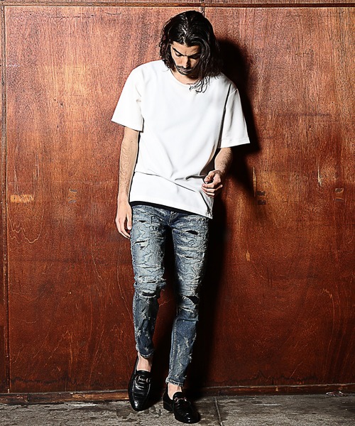 RATTLE TRAP(ラトルトラップ)の「梨地×スムース アンサンブルTシャツ(Tシャツ/カットソー・メンズ・ホワイト/ブラック・S/M/L)」の11枚目の写真