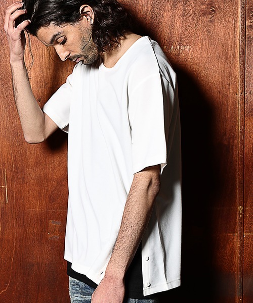 RATTLE TRAP(ラトルトラップ)の「梨地×スムース アンサンブルTシャツ(Tシャツ/カットソー・メンズ・ホワイト/ブラック・S/M/L)」の14枚目の写真