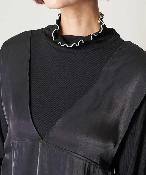 A de a.v.v（アードアー・ヴェ・ヴェ）の「ラメベスト×ハイネックカットソー（Tシャツ/カットソー・レディース・アイボリー/ブラック/ライトピンク・39）」の11枚目の写真