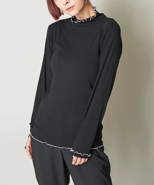 A de a.v.v（アードアー・ヴェ・ヴェ）の「ラメベスト×ハイネックカットソー（Tシャツ/カットソー・レディース・アイボリー/ブラック/ライトピンク・39）」の15枚目の写真