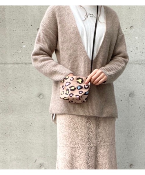 nina mew（ニーナミュウ）の「ヒョウ柄ミニポシェット（ショルダーバッグ・レディース・ブラウン/マルチ・ﾌﾘ-）」の7枚目の写真