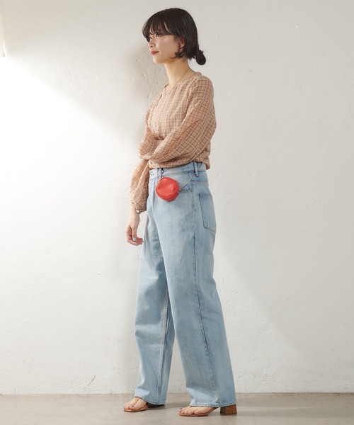 SHENERY（シーナリー）の「シアーチェックブラウス（シャツ/ブラウス・レディース・ブルー/オレンジ・FREE）」の20枚目の写真