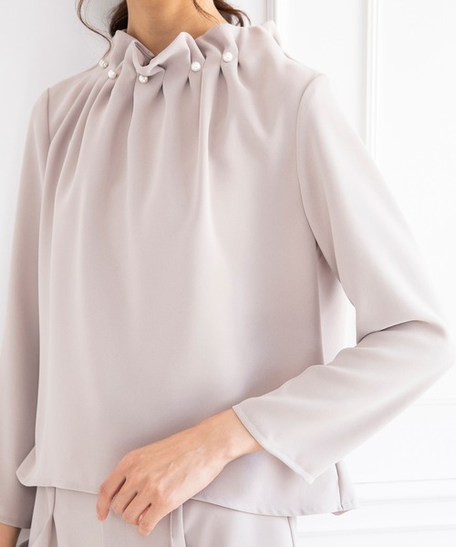 kaene(カエン)の「【kaene】≪セレモニー対応♪≫ パールボタンブラウス【kaene定番セットアップ(パンツ:0407315)】(シャツ/ブラウス・レディース・ネイビー/ベージュ・9号)」の22枚目の写真