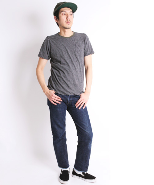 Denime(ドゥニーム)の「【MadeInJapan】リバーシブルTシャツ(Tシャツ/カットソー・メンズ・ホワイト/オリーブ/ネイビー・SMALL/LARGE/MEDIUM)」の18枚目の写真