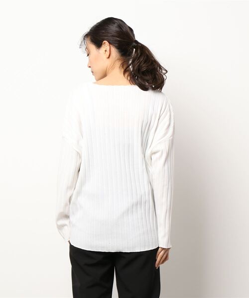 Q（キュー）の「BIGリブロンT（Tシャツ/カットソー・レディース・レモンイエロー/アイボリー/ライトグリーン・MEDIUM）」の5枚目の写真