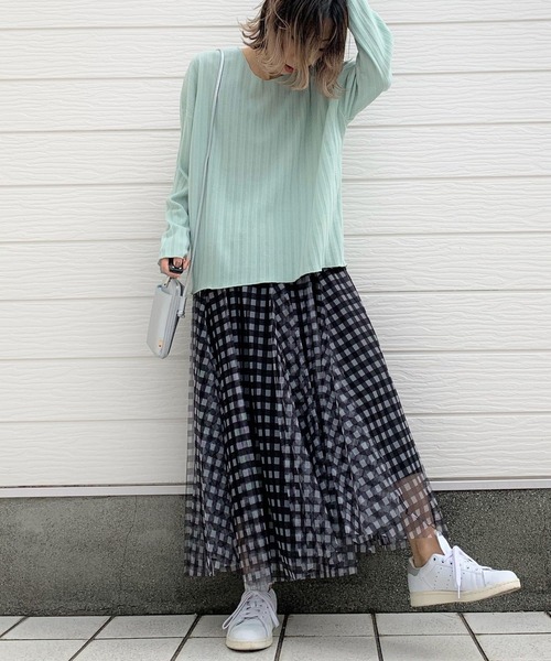 Q（キュー）の「BIGリブロンT（Tシャツ/カットソー・レディース・レモンイエロー/アイボリー/ライトグリーン・MEDIUM）」の9枚目の写真