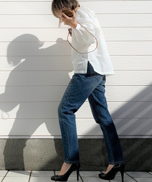 Q（キュー）の「BIGリブロンT（Tシャツ/カットソー・レディース・レモンイエロー/アイボリー/ライトグリーン・MEDIUM）」の10枚目の写真