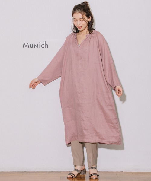 Munich（ミューニック）の「60sライトフレンチリネンギャザーワンピース（ワンピース・レディース・ホワイト/ブラック/ラベンダー/グレイッシュベージュ/ライトグリーン・FREE）」の18枚目の写真