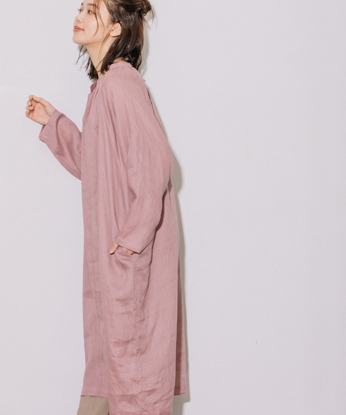 Munich（ミューニック）の「60sライトフレンチリネンギャザーワンピース（ワンピース・レディース・ホワイト/ブラック/ラベンダー/グレイッシュベージュ/ライトグリーン・FREE）」の16枚目の写真