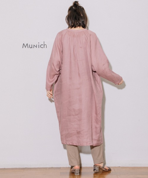 Munich（ミューニック）の「60sライトフレンチリネンギャザーワンピース（ワンピース・レディース・ホワイト/ブラック/ラベンダー/グレイッシュベージュ/ライトグリーン・FREE）」の14枚目の写真