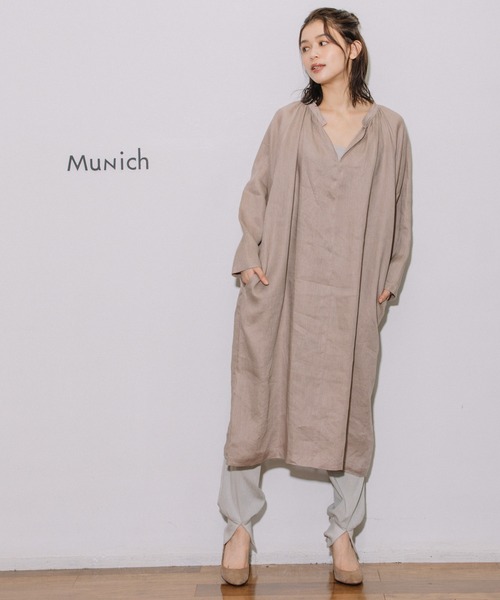 Munich（ミューニック）の「60sライトフレンチリネンギャザーワンピース（ワンピース・レディース・ホワイト/ブラック/ラベンダー/グレイッシュベージュ/ライトグリーン・FREE）」の20枚目の写真