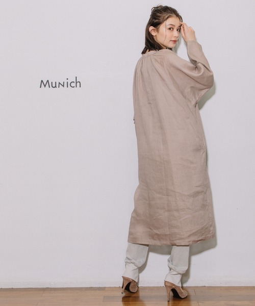 Munich（ミューニック）の「60sライトフレンチリネンギャザーワンピース（ワンピース・レディース・ホワイト/ブラック/ラベンダー/グレイッシュベージュ/ライトグリーン・FREE）」の22枚目の写真