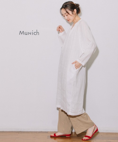 Munich（ミューニック）の「60sライトフレンチリネンギャザーワンピース（ワンピース・レディース・ホワイト/ブラック/ラベンダー/グレイッシュベージュ/ライトグリーン・FREE）」の7枚目の写真