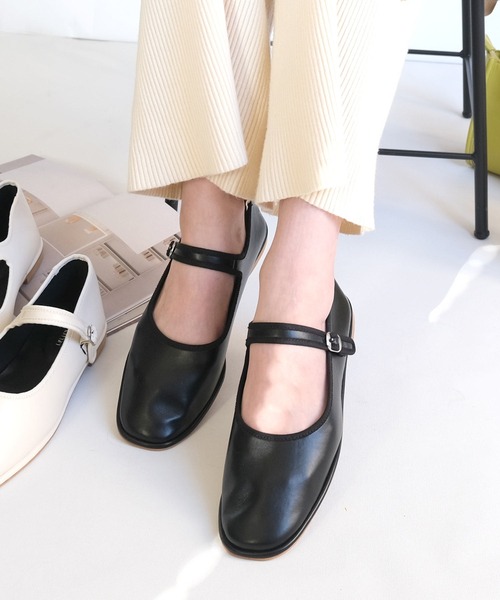 AmiAmi（アミアミ）の「カンフーシューズ/ストラップパンプス/バレエシューズ（バレエシューズ・レディース・ブラック/アイボリー/ゼブラ・LL/S/M/L）」の12枚目の写真