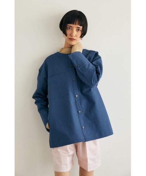 M_(エムアンダーバー)の「【M_】 BUTTON ジャケット(ノーカラージャケット・レディース・オレンジ系その他/ライトベージュ/ブルー・FREE)」の15枚目の写真