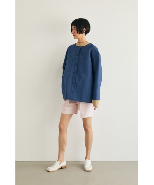 M_(エムアンダーバー)の「【M_】 BUTTON ジャケット(ノーカラージャケット・レディース・オレンジ系その他/ライトベージュ/ブルー・FREE)」の14枚目の写真