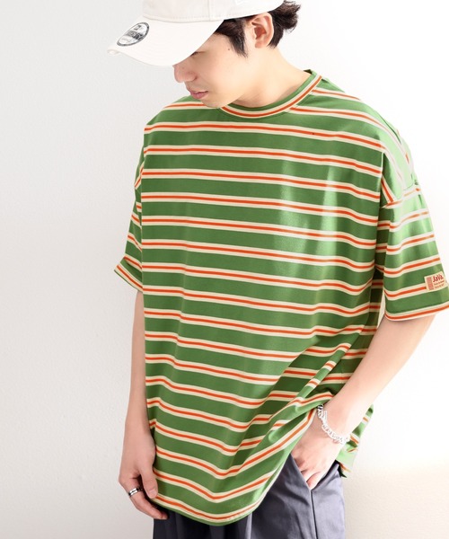 エルメス マルジェラ期 希少 デザイン 人気半袖 ボーダー Tシャツ SM セール】《JaVa ジャバコラボ》愛されレトロボーダー。メンズ