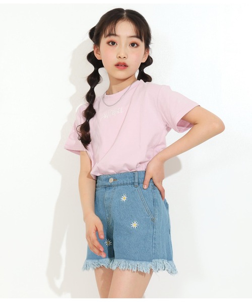 ANAP GiRL(アナップガール)の「デイジー刺繍ショートパンツ(デニムパンツ・キッズ・ブルー/ライトブルー・M/XS/S)」の21枚目の写真