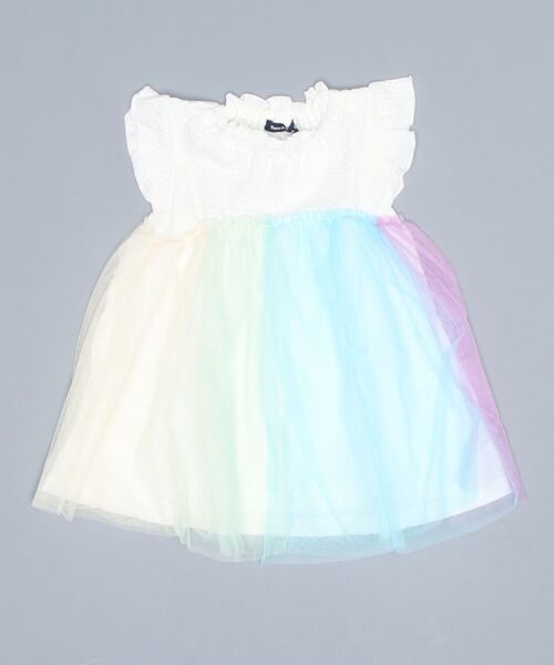 セール レインボーチュールフリル袖ワンピース ワンピース Moujonjon ムージョンジョン のファッション通販 Zozotown